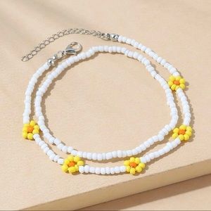 2 piece floral anklet